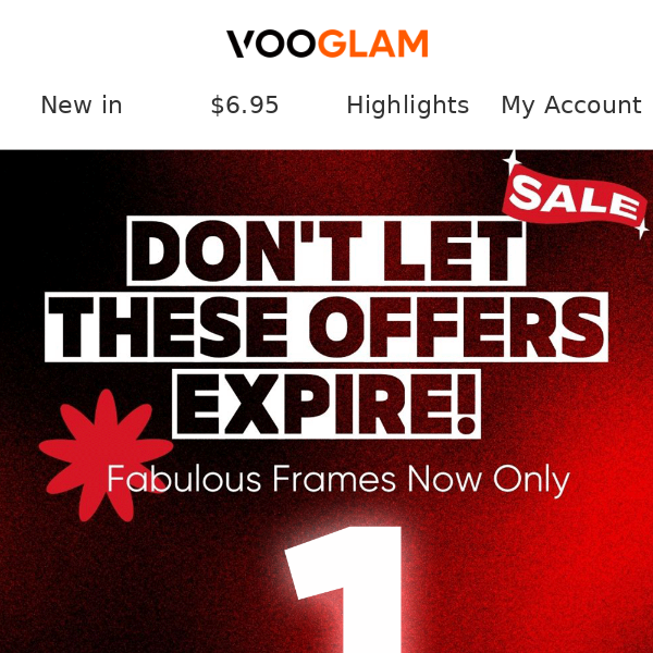 😉 Don't Let These Offers Expire! Fabulous Frames Only $1 💥