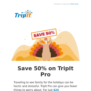 Save 50% on TripIt Pro
