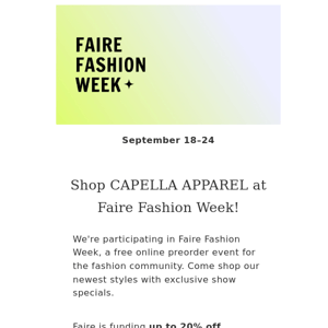 We Join Faire Fashion Week!