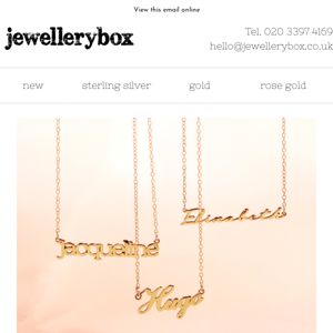 new in: bespoke name jewellery 🌟