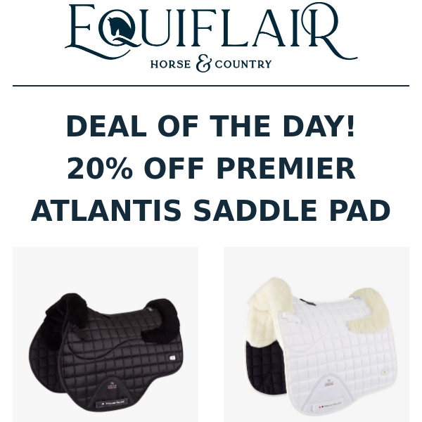 DEAL OF THE DAY! 20% PREMIER EQUINE ATLANTIS SADDLE PAD