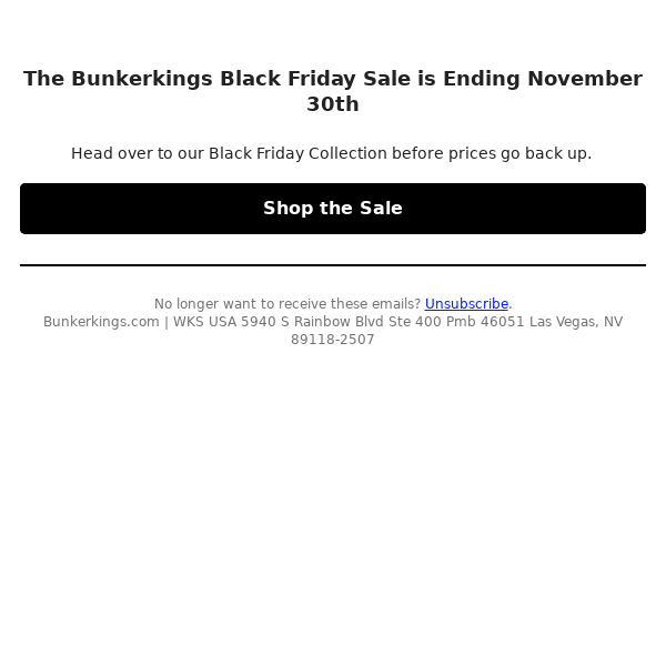 🚨 Bunkerkings BLACK FRIDAY Sales Ending