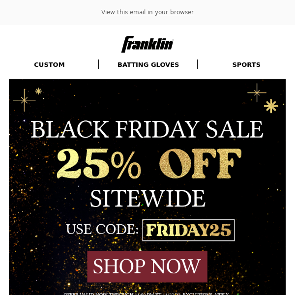 25% Off Black Friday Sale is Here!
