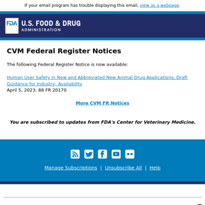 CVM Federal Register Notices
