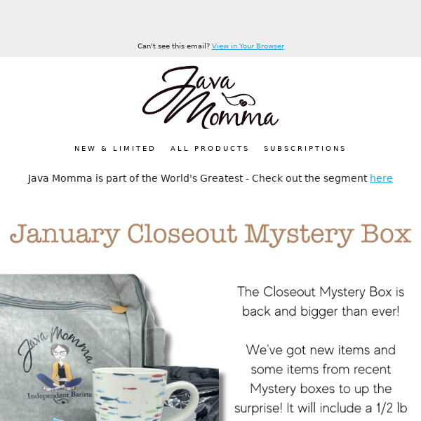 Unbox a Surprise! 🎁 The Java Momma Closeout Mystery Box is Here!