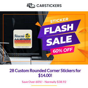 🔥 Hot deal alert: 60% off on custom rounded corner stickers 🎉