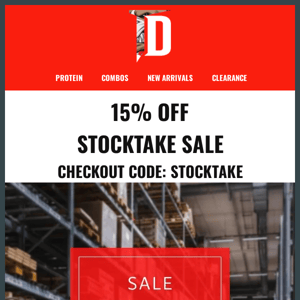 15% Off Stock take Sale 👻