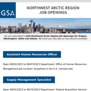 New/Current Job Opportunities in the GSA Northwest Arctic Region