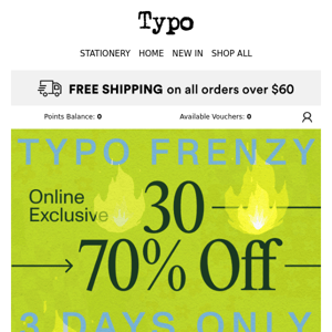 🔥Typo Frenzy | 30-70% Off Sitewide🔥