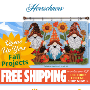 Ending TODAY! Free Shipping & New Projects for Fun Fall Crafting...