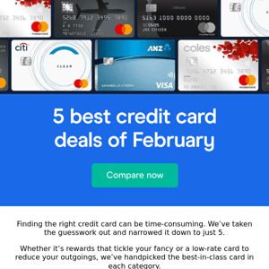 Top credit card deals of February