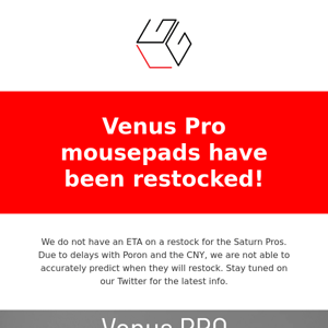 Our Venus Pro mouse pads have been restocked!