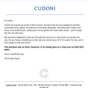 Welcome to Cudoni!