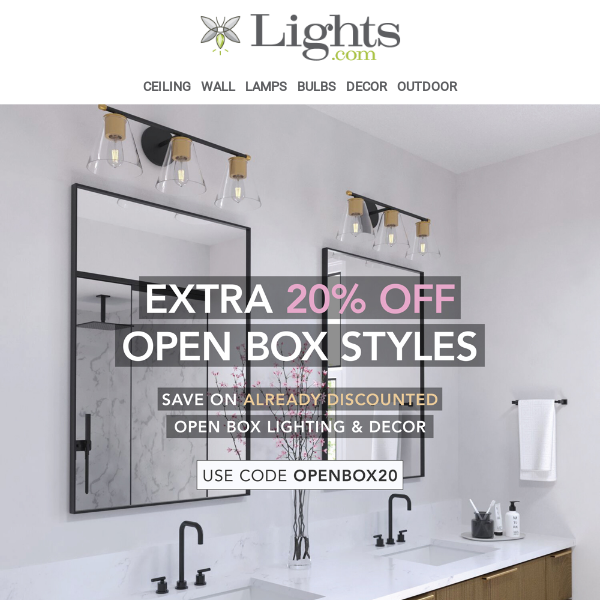 Extra 20% off Open Box Clearance! 🤯 | Lights.com
