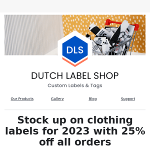 25% off custom clothing labels this Cyber Monday