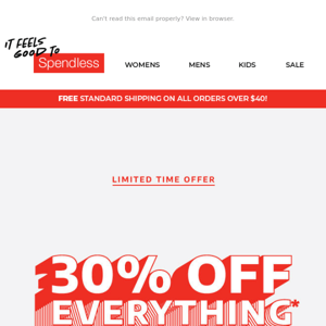 30% OFF EVERYTHING! LAST CHANCE!