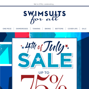 Our swim lasts, but up to 75% off wont