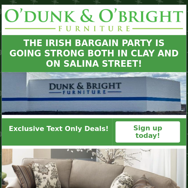 HI! THE IRISH BARGAIN PARTY IS HERE!