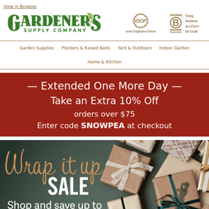 Extra 10% Off Extended + Wrap it Up Sale