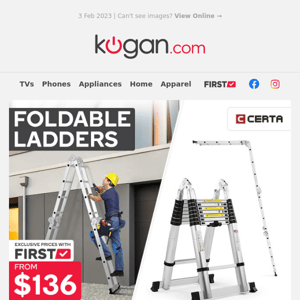 🪜 Foldable Ladders from $136* - Buy Now before the Price Climbs
