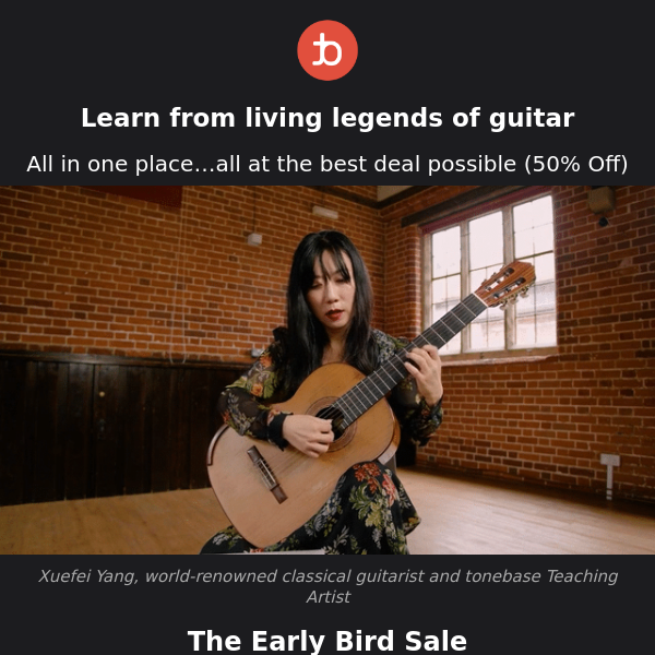 🔥 50% Off to Learn From The World’s Best Guitarists