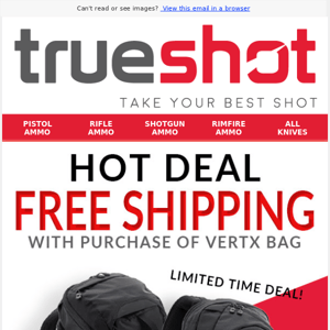 FREE Shipping with purchase of Vertx Bag!