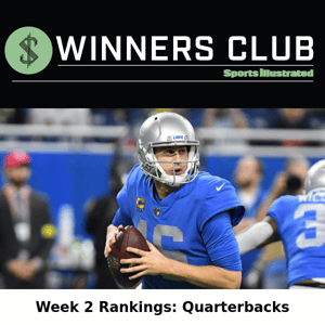 NFL DFS Week 2 QB Rankings 