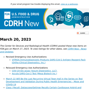 CDRH New - March 20, 2023