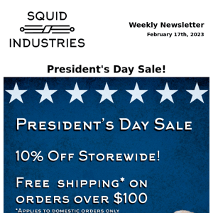 President's day Sale! 10% Off Storewide! Free domestic shipping for orders over $100 🎉📅👨‍💼