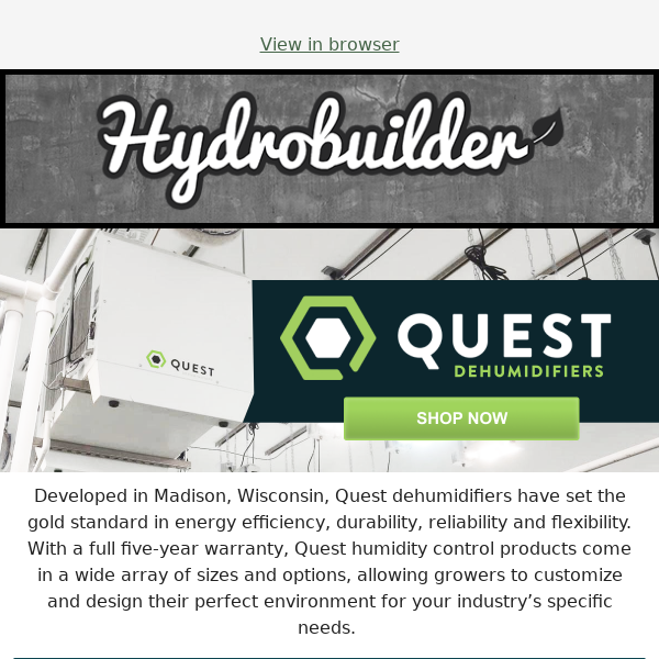 Master Your Grow Environment with Quest Humidity Solutions