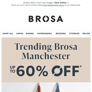 Up to 60% OFF Trending Brosa Manchester