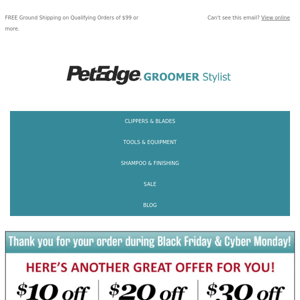 Enjoy $30 Off + Affordable Grooming Apparel