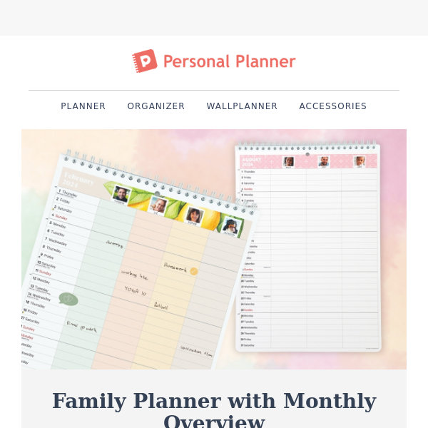 NEW PRODUCT: Family Planner with monthly overview 📣