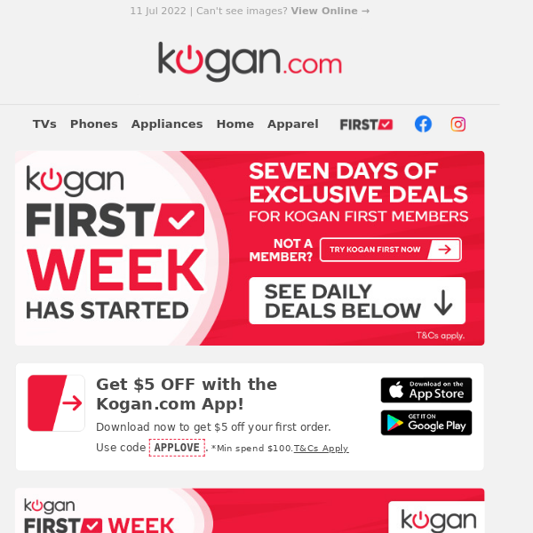 Exclusive Deals on 50" 4K Android TV, Tommy Hilfiger Puffer Jacket, Swann Security Systems & More - Kogan First Week is ON!