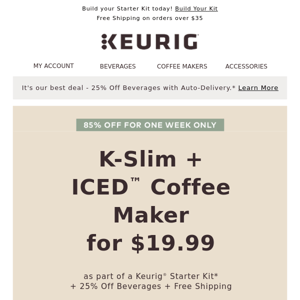 ⚠️LAST DAY! $19.99 for a K-Slim + ICED™ coffee maker