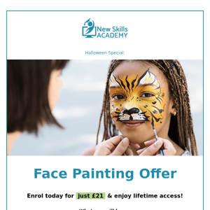 Halloween Prep: Face Painting Academy Diploma now just £21!
