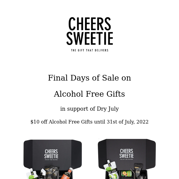 Last Chance - SALE on Alcohol Free Gifts