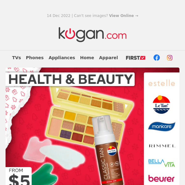 Take Care of Yourself this Christmas with Health & Beauty from $5!