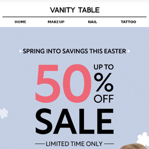 Happy Easter! Save up to 50% off on Easter gifts  💌