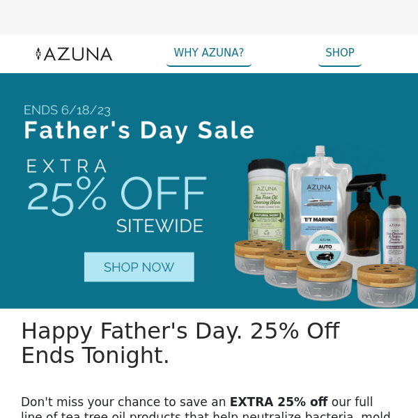 Father's Day Sale Ends Soon | Extra 25% Off Sitewide