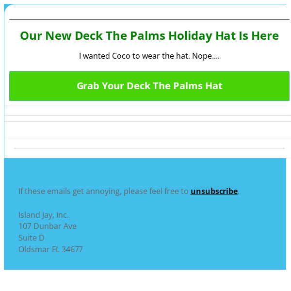 New Christmas Hat 🌴 Deck The Palms