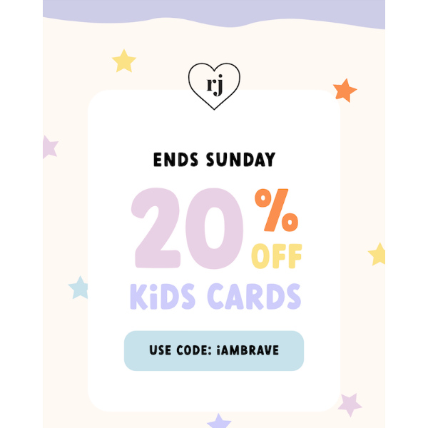 20% off Kids W.O.W. Cards  🌈