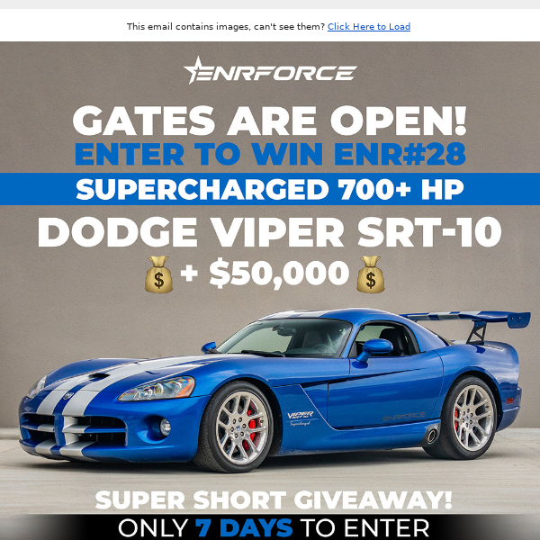 GATES OPEN❗️ WIN This Iconic Dodge Viper + $50,000🔥