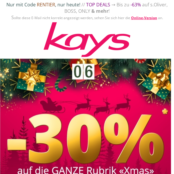 -30% auf die Rubrik XMAS 🦌🎄