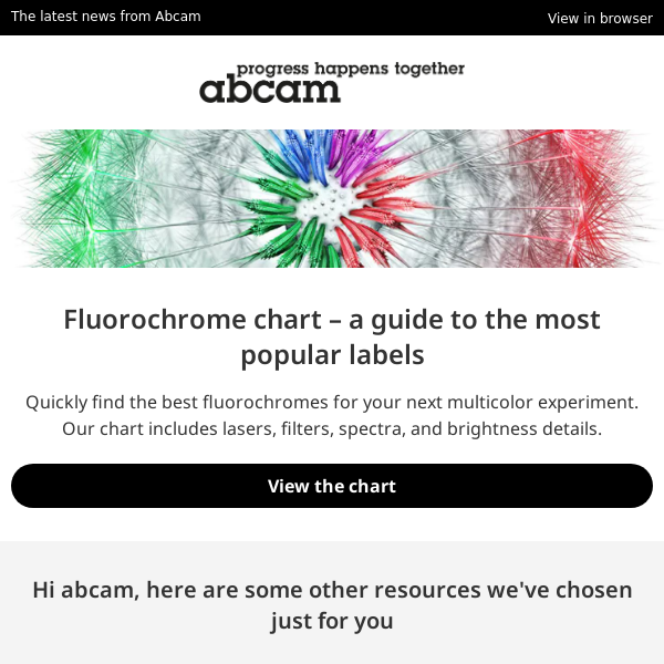 Fluorochrome chart, cancer metabolism poster, and our Liquid Biopsy event this November