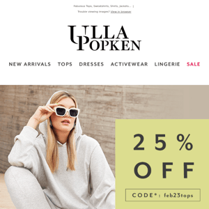 The clock is ticking on 25% OFF ALL TOPS