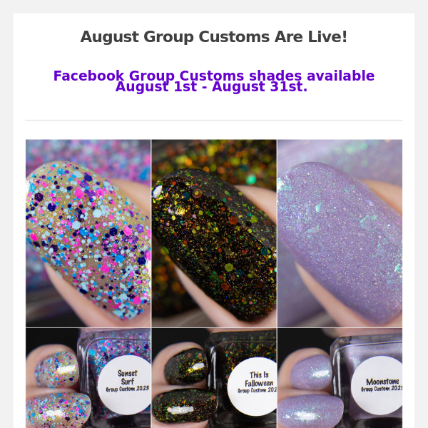 Limited Edition Group Customs Are Live!