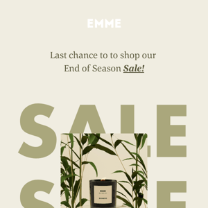 Last Chance END OF SEASON SALE - up to 20% off everything 😱