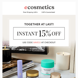 Welcome to eCosmetics + 15% Off!