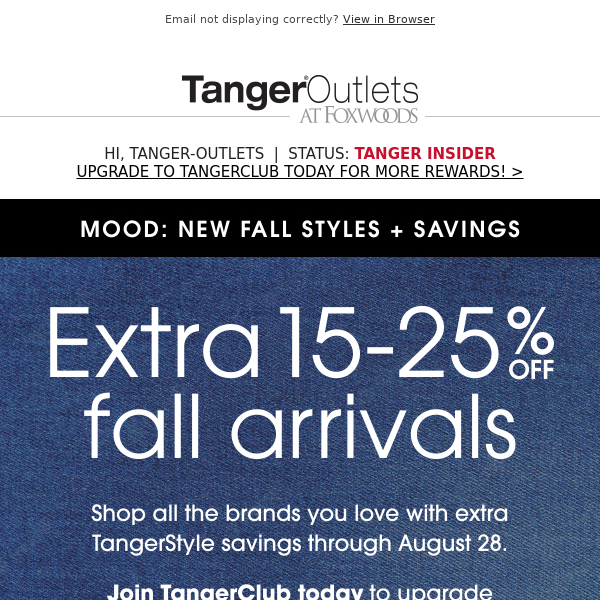 Save More during TangerStyle (an extra 25% Off)